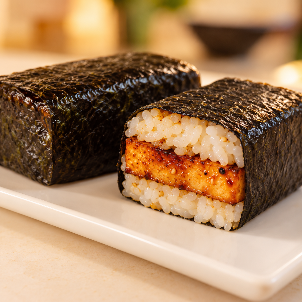 Crisp tofu musubi